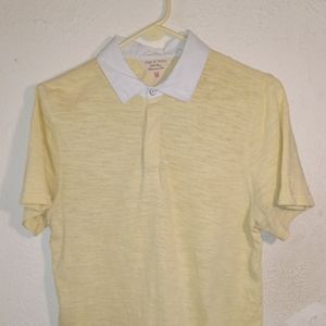Rag & Bone Men's Yellow w/ White Collar Short Sleeve Polo / M